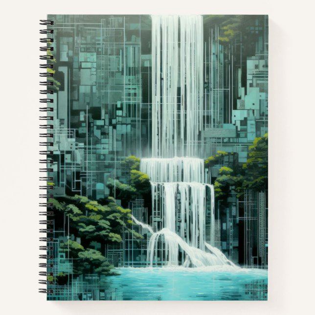 Waterfall Landscape Art Decor Paint  Notebook (Front)