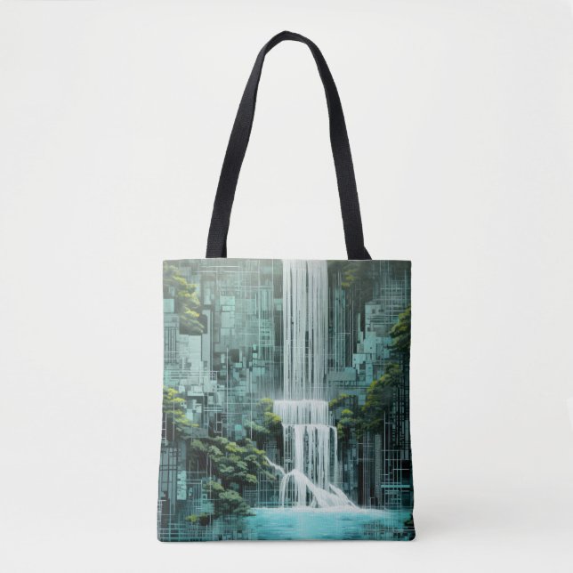 Waterfall Landscape Art Decor Paint  Tote Bag (Front)