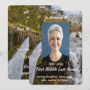 Waterfall Landscape  Celebration  Life Service Invitation