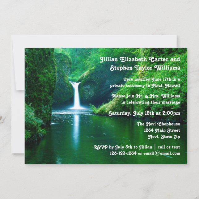 Waterfall Landscape Photo - Wedding Announcement (Front)