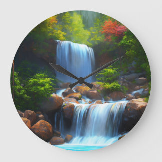 Waterfall  large clock