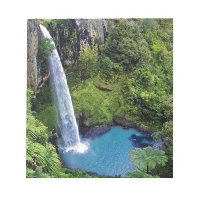 Waterfall Nature Park Blue Water Forest Destiny Notepad (Front)