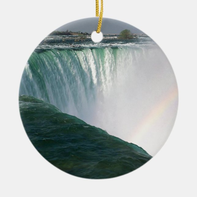 Waterfall Nature Spectrum Niagara Falls Ceramic Ornament (Front)