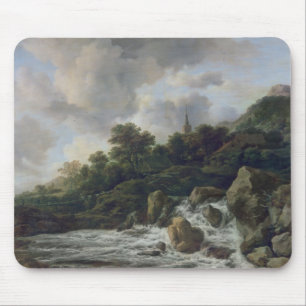 Waterfall Near a Village, c.1665-70 Mouse Pad