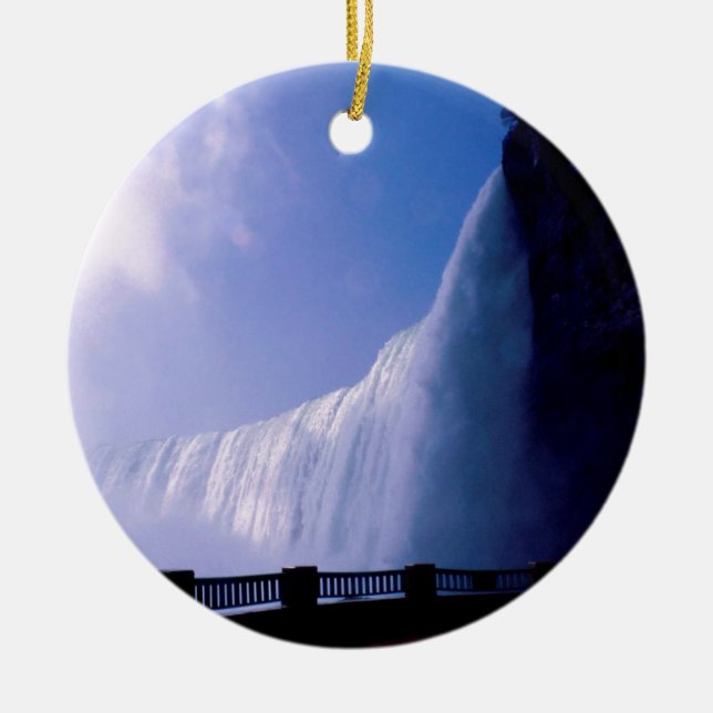 Waterfall Niagara Falls Ceramic Tree Decoration (Front)