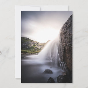 Waterfall Norway Landscape Photo Holiday Card