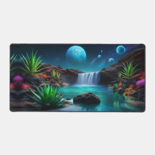Waterfall on a Distant Planet Desk Mat