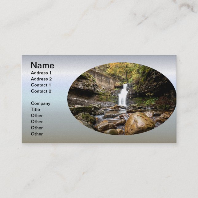 Waterfall on the Rocks Business Card (Front)