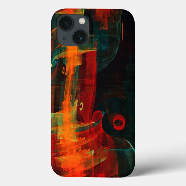 Waterfall Orange Red Blue Abstract Art Case-Mate iPhone Case (Back)