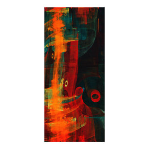 Waterfall Orange Red Blue Abstract Art Rack Card