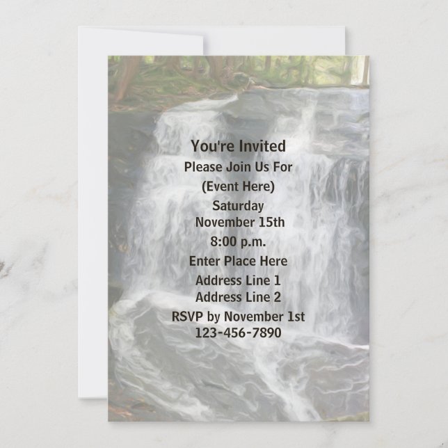 Waterfall Painting Nature Art Party Invitation (Front)