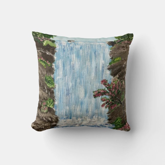 Waterfall Pillow (blue back) (Front)