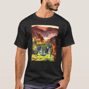 Waterfall Plitvice Lakes National Park Croatia T-Shirt