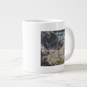 Waterfall Porthmeor beach St Ives Large Coffee Mug
