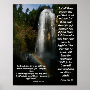 Waterfall & Rainbow Help From God Print