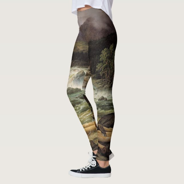 Waterfall River Hawk Bird All Over Print Leggings (Left)