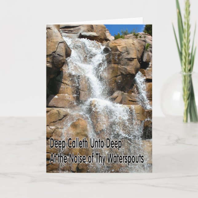 Waterfall Scripture Christian Thinking of You Card (Front)