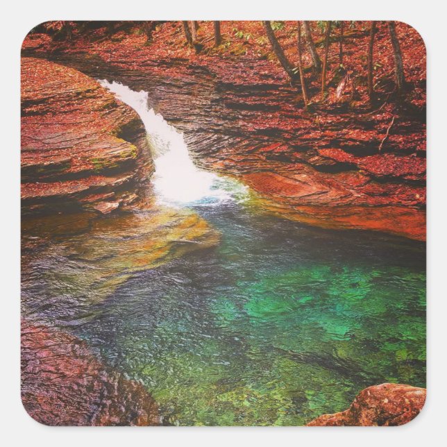 Waterfall Square Sticker (Front)