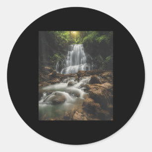 Waterfall Style Life_ Pastel Falls And Nature Call Classic Round Sticker