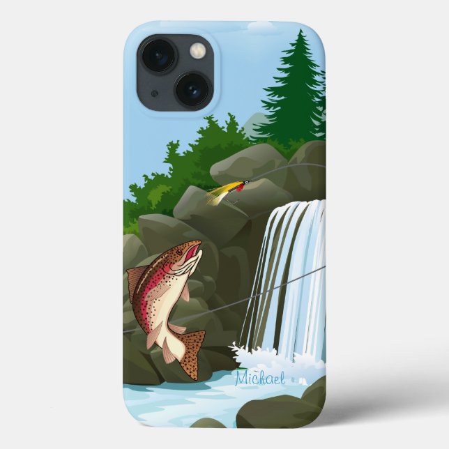 Waterfall Trout Fly Fishing Case-Mate iPhone Case (Back)
