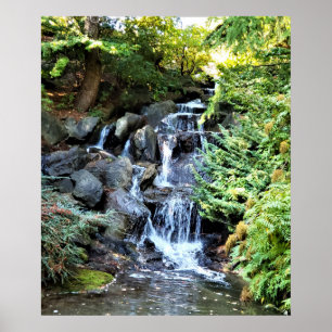 Waterfall Van Dusen Botanical Garden Vancouver Poster