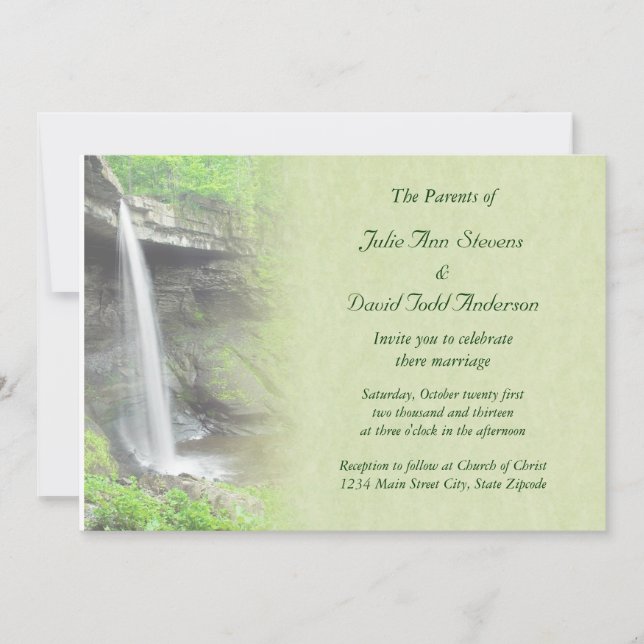 Waterfall Wedding Invitation (Front)