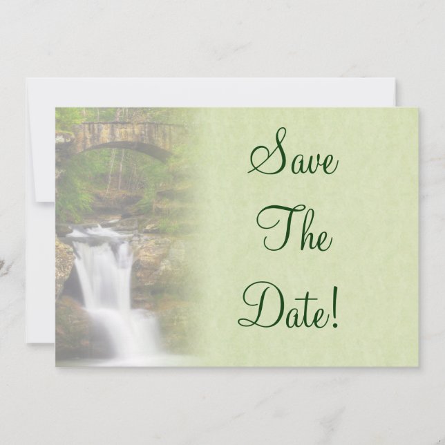 Waterfall Wedding Save The Date Invitation (Front)