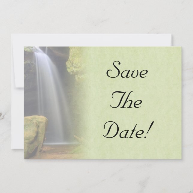 Waterfall Wedding Save The Date Invitation (Front)