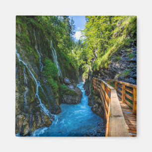 Waterfall Wimbachklamm Gorge Wooden Path Bavarian Magnet