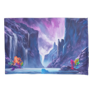 waterfall with mermaids pillowcase