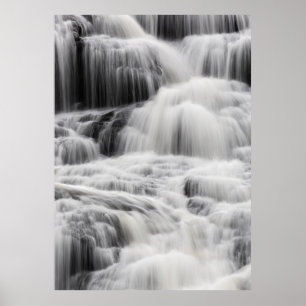 WATERFALLS AND BLACK AND GRAY WATERFALLS POSTER