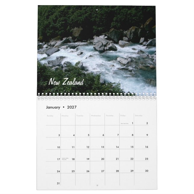 Waterfalls Around the World, 2011 Calendar (Jan 2027)
