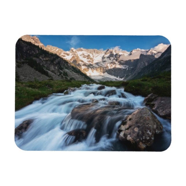 Waterfalls | Aviolo Lake, Italy Magnet (Horizontal)