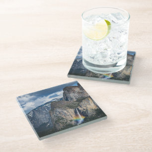 Waterfalls Bridal Veil Falls Yosemite California Glass Coaster