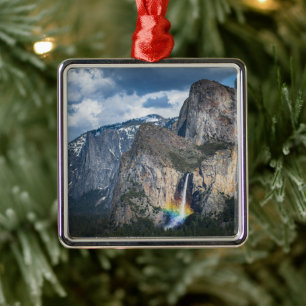 Waterfalls   Bridal Veil Falls Yosemite California Metal Ornament