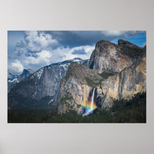 Waterfalls   Bridal Veil Falls Yosemite California Poster