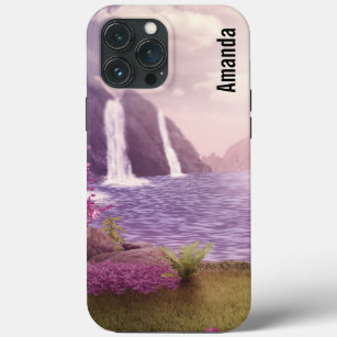 Waterfalls & Cherry Trees around a Lake iPhone 13 Pro Max Case