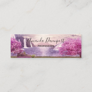 Waterfalls & Cherry Trees around a Lake Mini Business Card