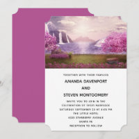 Waterfalls & Cherry Trees around a Lake Wedding