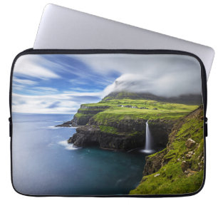 Waterfalls Faroe Islands, Denmark Laptop Sleeve