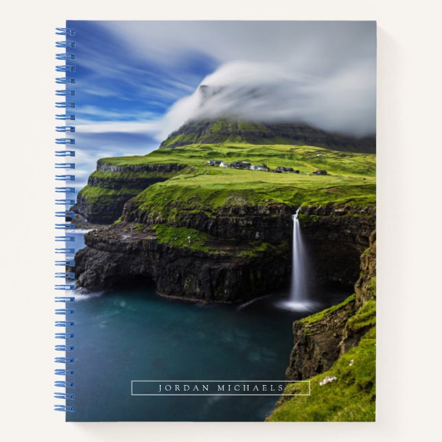 Waterfalls | Faroe Islands, Denmark Notebook (Front)