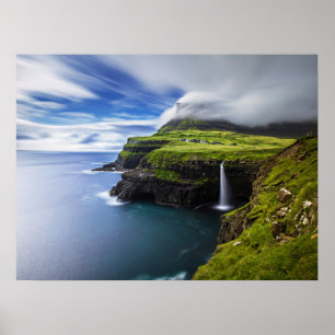 Waterfalls   Faroe Islands, Denmark Poster