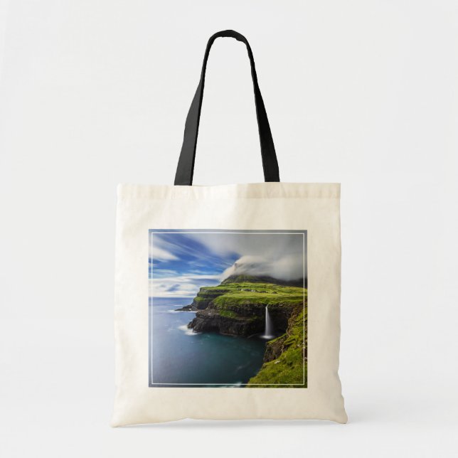 Waterfalls | Faroe Islands, Denmark Tote Bag (Front)