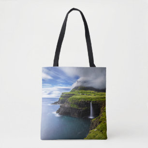 Waterfalls Faroe Islands, Denmark Tote Bag