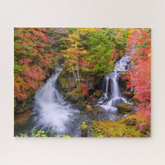 Waterfalls | Faucet Waterfalls Nikko Japan Fall Jigsaw Puzzle (Horizontal)