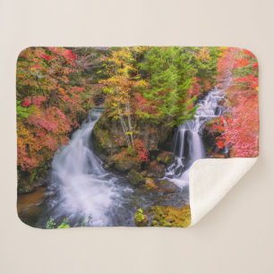 Waterfalls   Faucet Waterfalls Nikko Japan Fall Sherpa Blanket