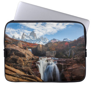 Waterfalls Fitz Roy Mountain, Argentina Laptop Sleeve