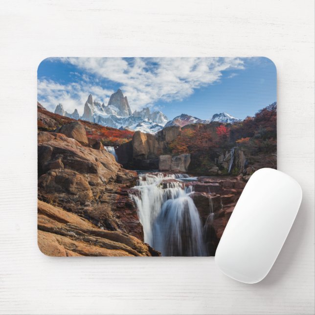 Waterfalls | Fitz Roy Mountain, Argentina Mouse Pad (With Mouse)