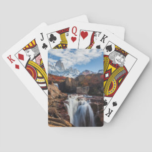 Waterfalls Fitz Roy Mountain, Argentina Playing Cards