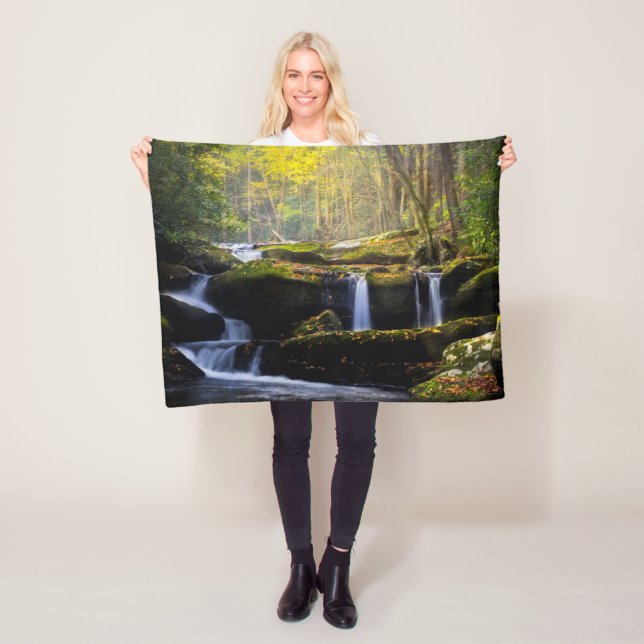 Waterfalls | Great Smoky Mountain National Park Fleece Blanket (In Situ)